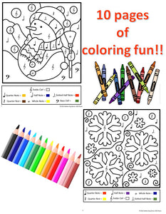 Color By Music Note Coloring Book-Winter Edition