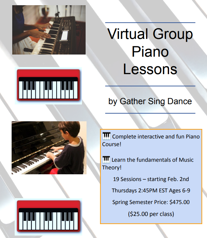 19 classes of All In One Piano Fun Group Class (Ages 6-9 Thursdays @ 245PM EST) Save over 16% Paid In Full